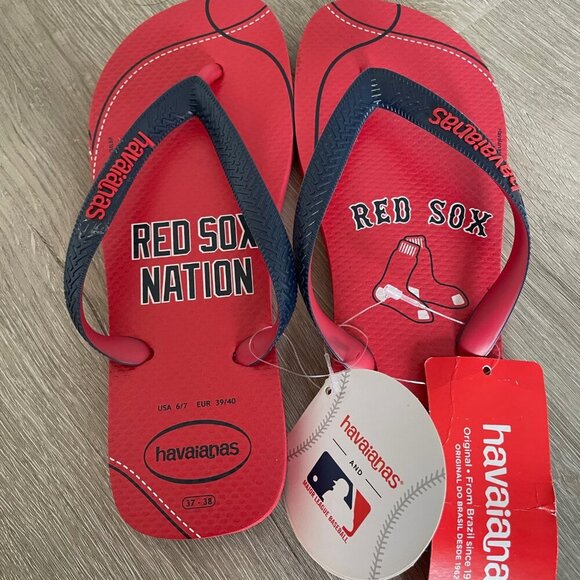 Havaianas Red Sox NBA Ruby Red Slippers Size US 6/7 BNWT - Picture 2 of 5
